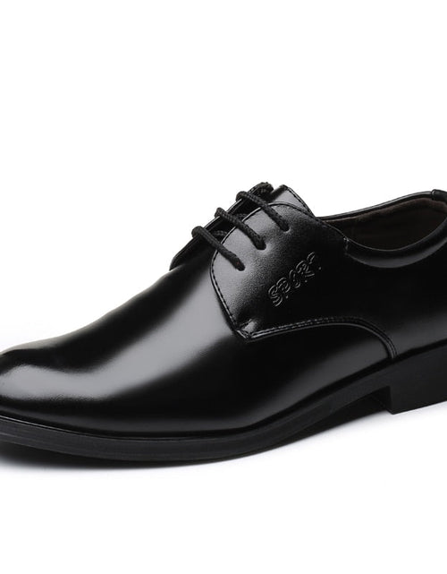 Load image into Gallery viewer, Yeknu New Formal Casual Faux Leather Black Men Business Wedding Quality Cowhide Breathable Retro Lace up Dress Shoes 1803