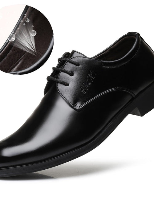 Load image into Gallery viewer, Yeknu New Formal Casual Faux Leather Black Men Business Wedding Quality Cowhide Breathable Retro Lace up Dress Shoes 1803