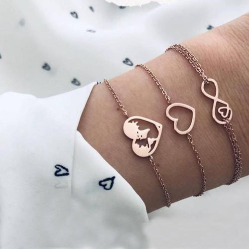 Load image into Gallery viewer, Love & Peace in the World Rose Gold 3 Piece Set