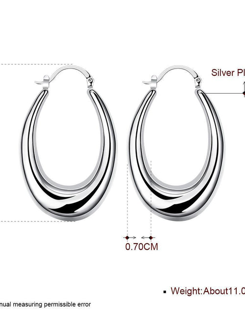 Load image into Gallery viewer, 47mm Thick Cut Hoop Earring in 18K White Gold Plated