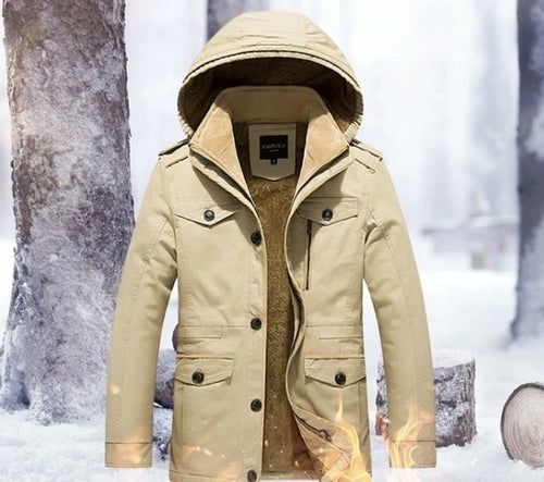 Load image into Gallery viewer, Mens Hooded Military Style Coat