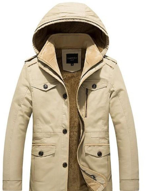 Load image into Gallery viewer, Mens Hooded Military Style Coat