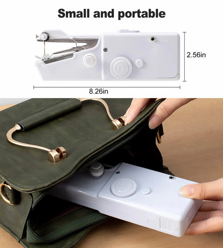 Mini Handheld Sewing Machine, Quick Sewing Portable Sewing Machine, Portable Sewing Machine Suitable for Home - White