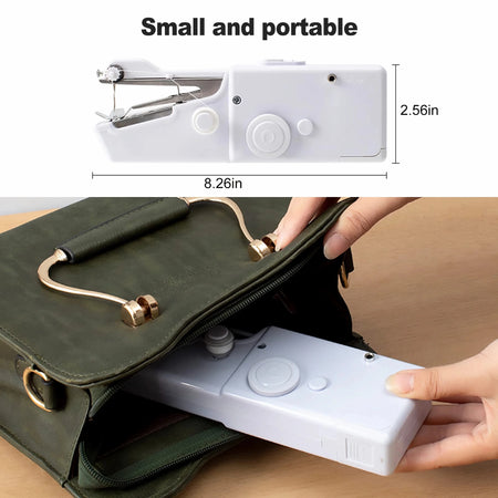 Mini Handheld Sewing Machine, Quick Sewing Portable Sewing Machine, Portable Sewing Machine Suitable for Home - White