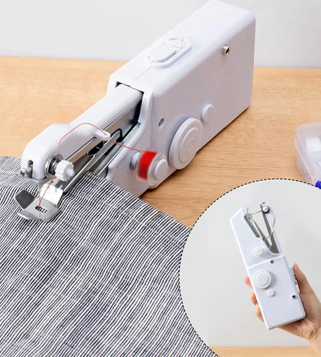 Mini Handheld Sewing Machine, Quick Sewing Portable Sewing Machine, Portable Sewing Machine Suitable for Home - White