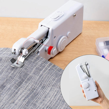 Mini Handheld Sewing Machine, Quick Sewing Portable Sewing Machine, Portable Sewing Machine Suitable for Home - White