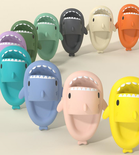 Adult's Slippers Indoor Outdoor Funny Shark Cartoon