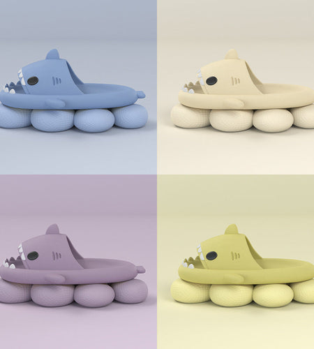 Adult's Slippers Indoor Outdoor Funny Shark Cartoon