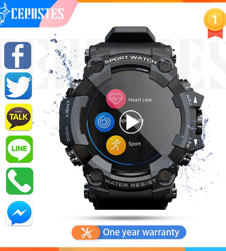 LOKMAT ATTACK Full Touch Screen Fitness Tracker Smart Watch Men Heart Rate Monitor Blood Pressure Smartwatch For Android ios