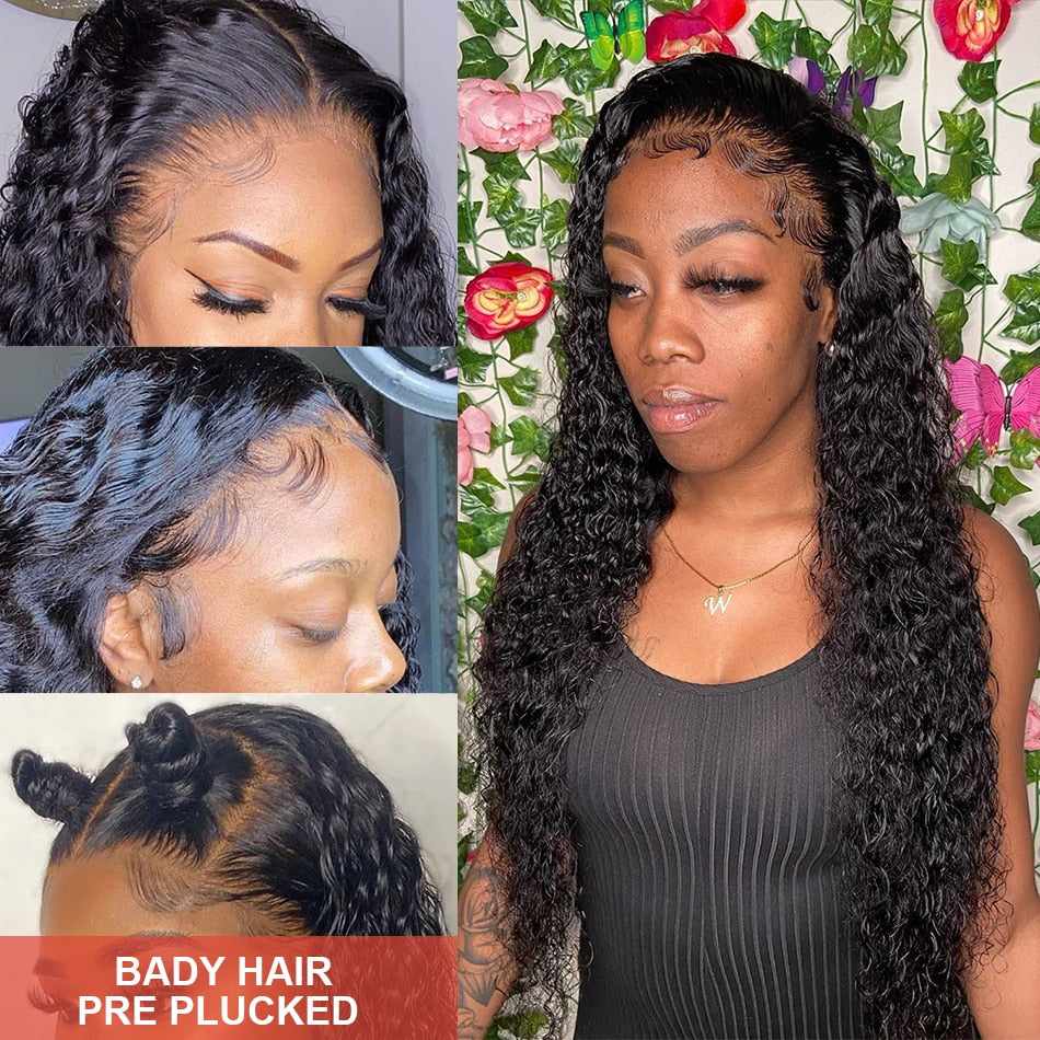 Water Wave Lace Front Wig Full Lace Front Human Hair Wigs 30 34 Inch HD Wet And Wavy Loose Deep Wave Frontal Wig