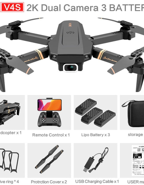 Load image into Gallery viewer, 4DRC V4 WIFI FPV Drone WiFi live video FPV 4K/1080P HD Wide Angle Camera Foldable Altitude Hold Durable RC Quadcopter
