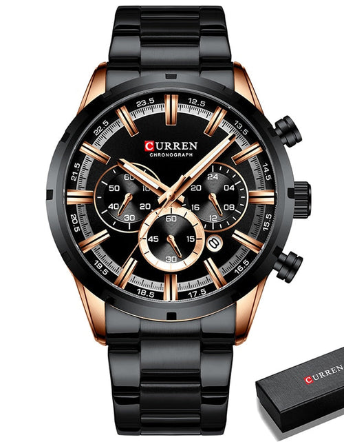 Load image into Gallery viewer, CURREN Men Watch Top Brand Luxury Sports Quartz Mens Watches Full Steel Waterproof Chronograph Wristwatch Men Relogio Masculino
