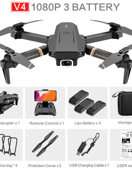 Load image into Gallery viewer, 4DRC V4 WIFI FPV Drone WiFi live video FPV 4K/1080P HD Wide Angle Camera Foldable Altitude Hold Durable RC Quadcopter
