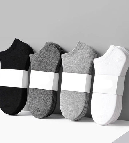 Men's Low Cut Solid Colors 5 Pairs Socks