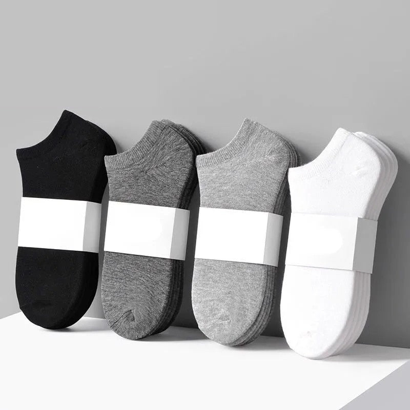 Men's Low Cut Solid Colors 5 Pairs Socks