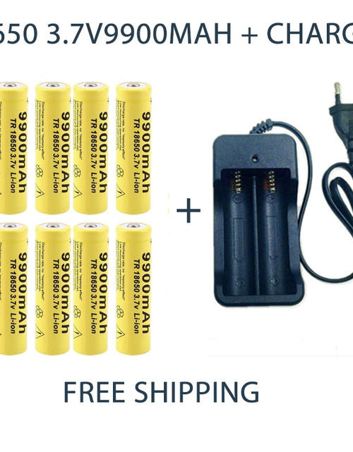 Load image into Gallery viewer, Rechargeable Battery 3.7V 18650 9900mAh Capacity Li-ion Rechargeable Battery For Flashlight Torch Battery+Charger
