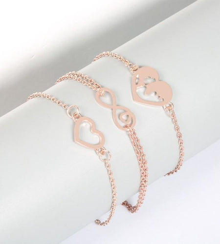 Love & Peace in the World Rose Gold 3 Piece Set