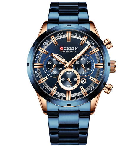 CURREN Men Watch Top Brand Luxury Sports Quartz Mens Watches Full Steel Waterproof Chronograph Wristwatch Men Relogio Masculino