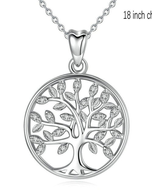 Load image into Gallery viewer, Jewelry Gifts Tree of Life Necklace Sterling Silver Best Wishes to Friend Pendant Jewelry Gifts for Women Men Friends
