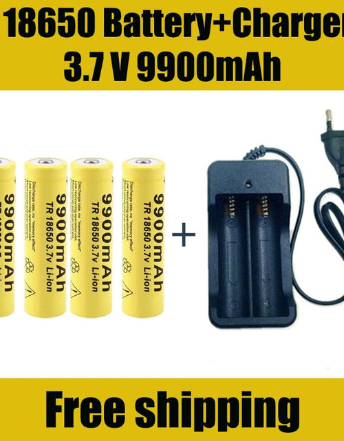 Load image into Gallery viewer, Rechargeable Battery 3.7V 18650 9900mAh Capacity Li-ion Rechargeable Battery For Flashlight Torch Battery+Charger
