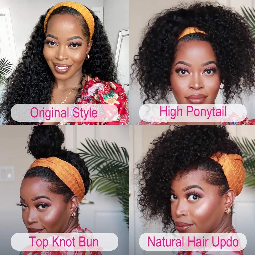 Human Hair Kinky Curly Human Hair Wigs For Women 180% Density