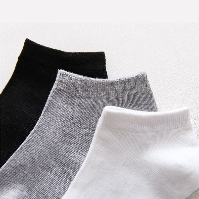 Men's Low Cut Solid Colors 5 Pairs Socks