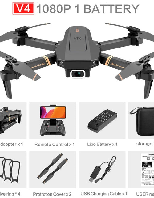 Load image into Gallery viewer, 4DRC V4 WIFI FPV Drone WiFi live video FPV 4K/1080P HD Wide Angle Camera Foldable Altitude Hold Durable RC Quadcopter
