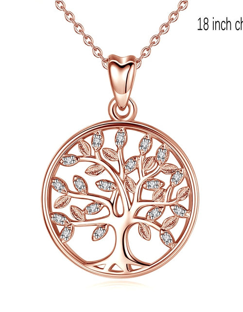 Load image into Gallery viewer, Jewelry Gifts Tree of Life Necklace Sterling Silver Best Wishes to Friend Pendant Jewelry Gifts for Women Men Friends
