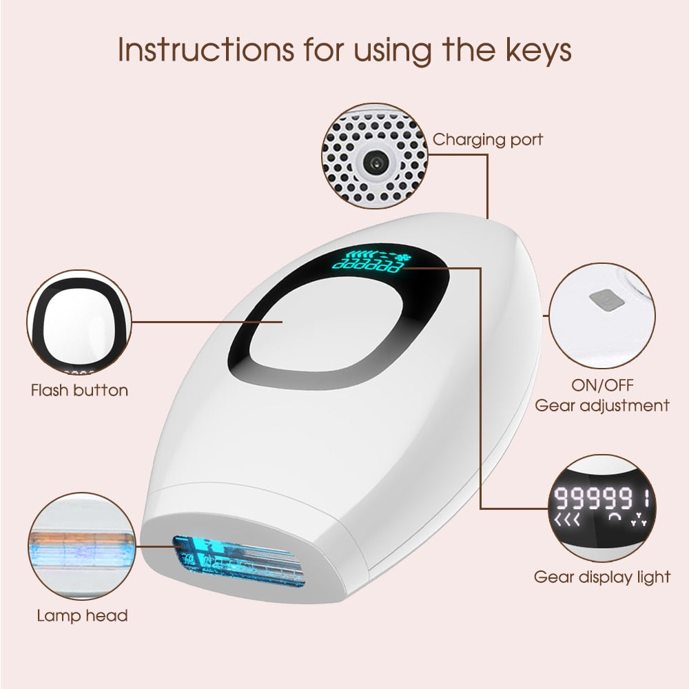 [ZS] 5-Level LCD 999,999 Flashes Bikinis IPL Pulses Epilator Painless Laser Hair Removal Facial Professional Depilator Devices