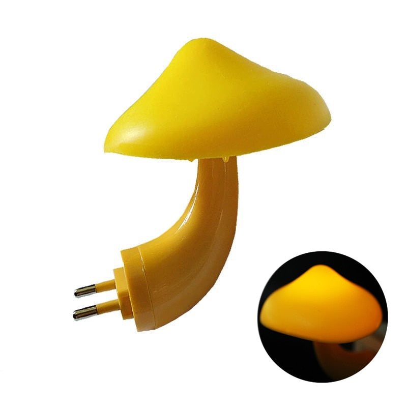 LED Night Light Mushroom Wall Socket Lamp