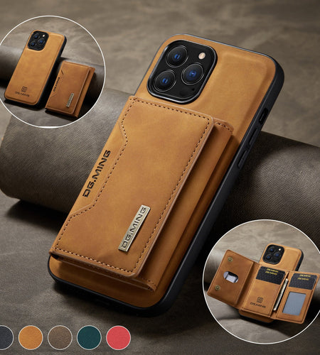2 In 1 Leather Wallet Cover Detachable Case with Card Holder for all iphone
