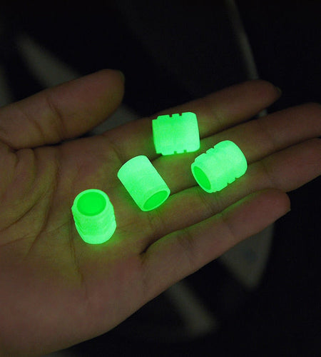 4Pcs Glowing Car Tire Valve Caps