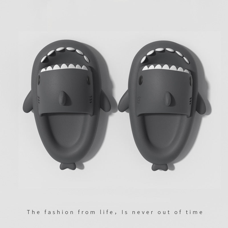 Adult's Slippers Indoor Outdoor Funny Shark Cartoon