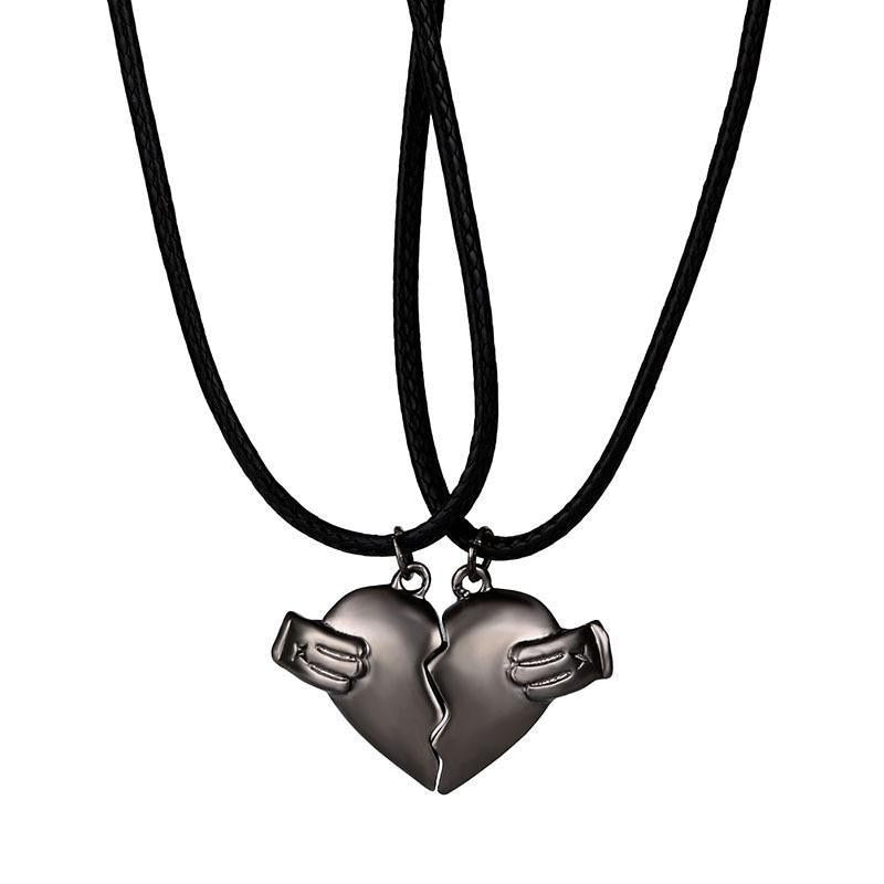 Magnetic Couple Necklace -  Two Souls One Heart Pendant Necklaces for Couple