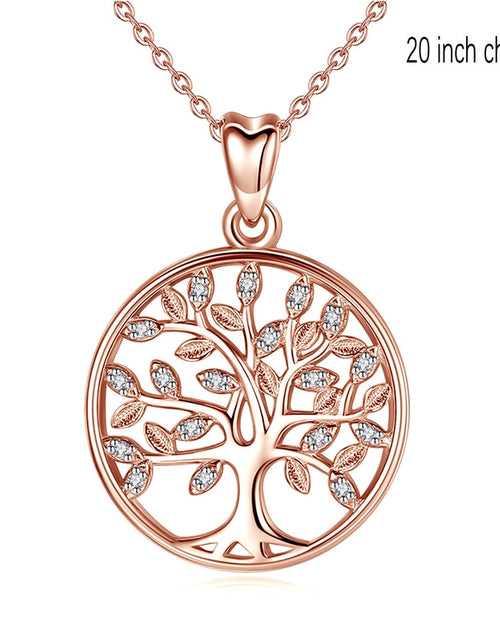 Load image into Gallery viewer, Jewelry Gifts Tree of Life Necklace Sterling Silver Best Wishes to Friend Pendant Jewelry Gifts for Women Men Friends
