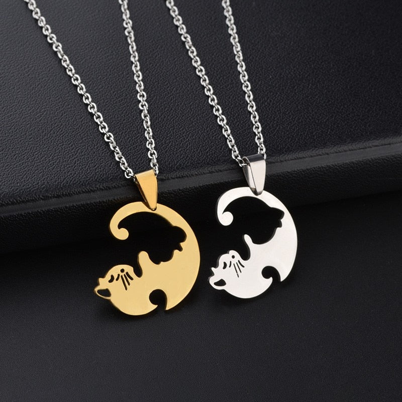 Magnetic Couple Necklace -  Two Souls One Heart Pendant Necklaces for Couple