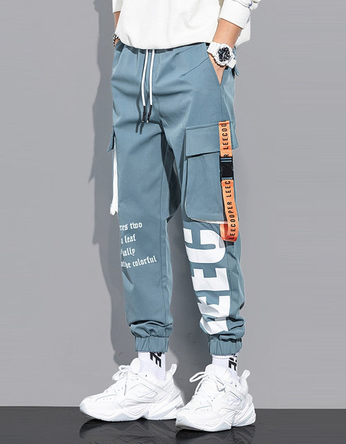 Load image into Gallery viewer, Classic Streetwear Casual Men Ribbons Harem Jogging Pants
