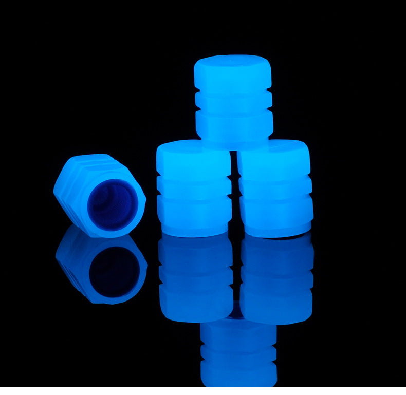 4Pcs Glowing Car Tire Valve Caps