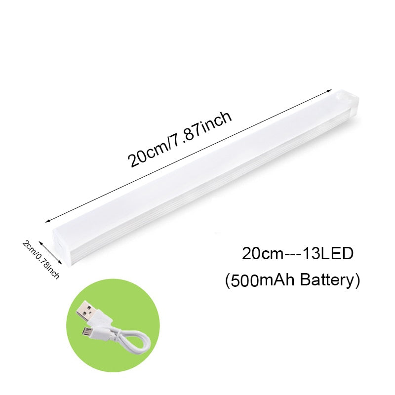 6/10 LED Induction Under Cabinet Light Motion Sensor Closet Night Lamp Battery Powered Magnetic Strip Light For Kitchen Wardrobe