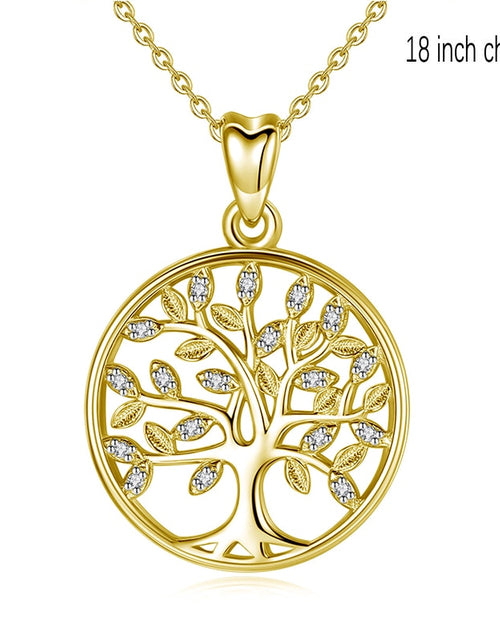 Load image into Gallery viewer, Jewelry Gifts Tree of Life Necklace Sterling Silver Best Wishes to Friend Pendant Jewelry Gifts for Women Men Friends
