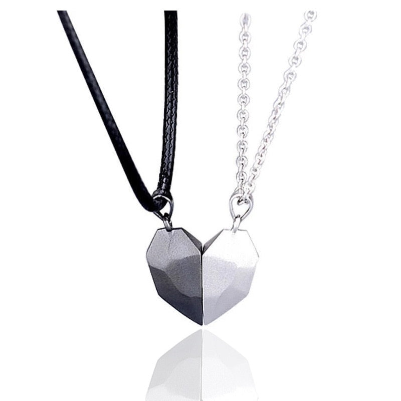 Magnetic Couple Necklace -  Two Souls One Heart Pendant Necklaces for Couple