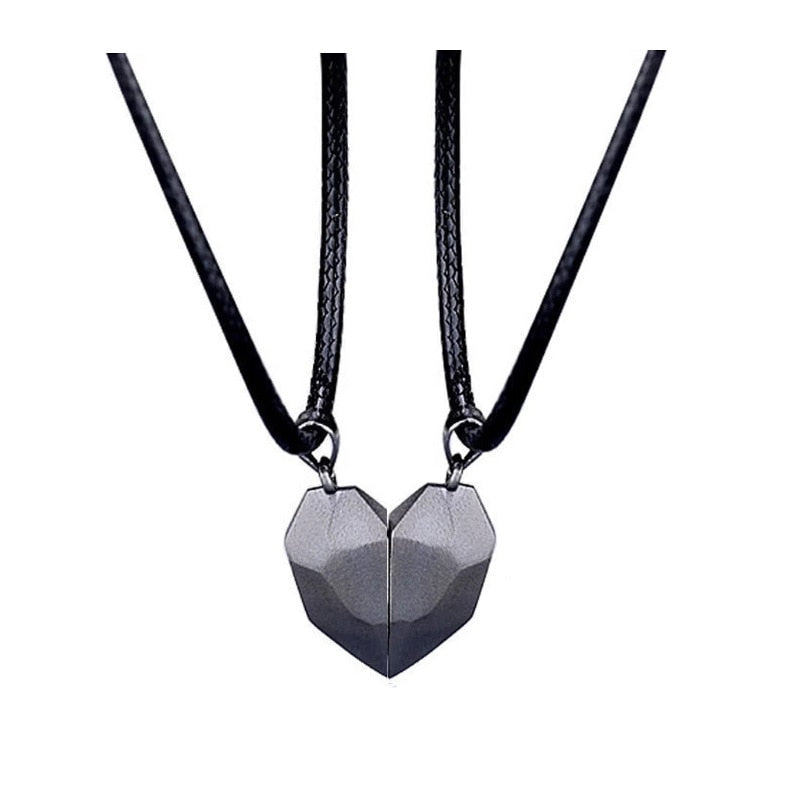 Magnetic Couple Necklace -  Two Souls One Heart Pendant Necklaces for Couple