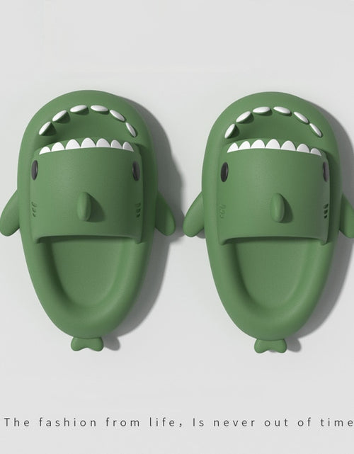 Load image into Gallery viewer, Adult&#39;s Slippers Indoor Outdoor Funny Shark Cartoon
