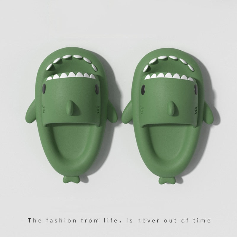 Adult's Slippers Indoor Outdoor Funny Shark Cartoon