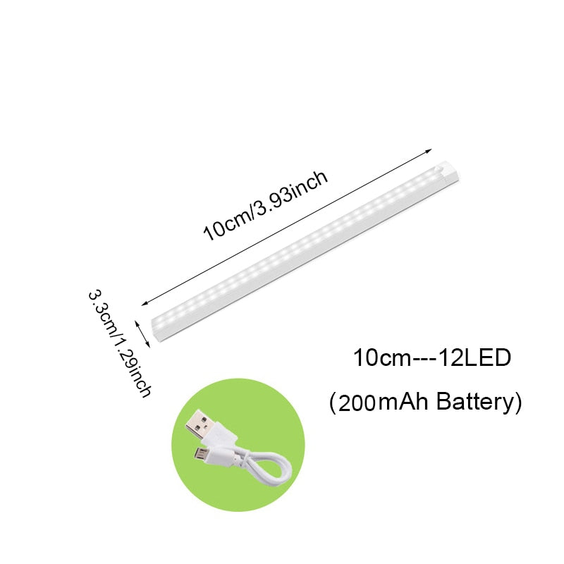 6/10 LED Induction Under Cabinet Light Motion Sensor Closet Night Lamp Battery Powered Magnetic Strip Light For Kitchen Wardrobe