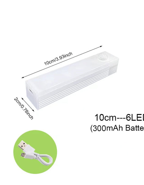 Load image into Gallery viewer, 6/10 LED Induction Under Cabinet Light Motion Sensor Closet Night Lamp Battery Powered Magnetic Strip Light For Kitchen Wardrobe
