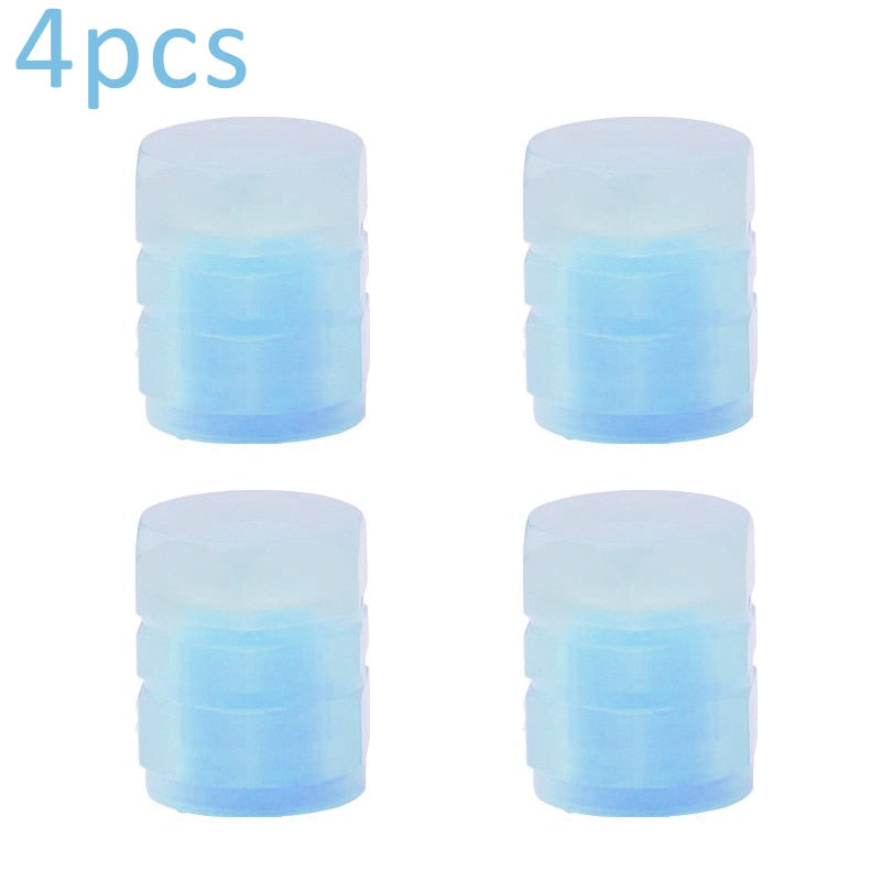 4Pcs Glowing Car Tire Valve Caps