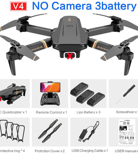 4DRC V4 WIFI FPV Drone WiFi live video FPV 4K/1080P HD Wide Angle Camera Foldable Altitude Hold Durable RC Quadcopter