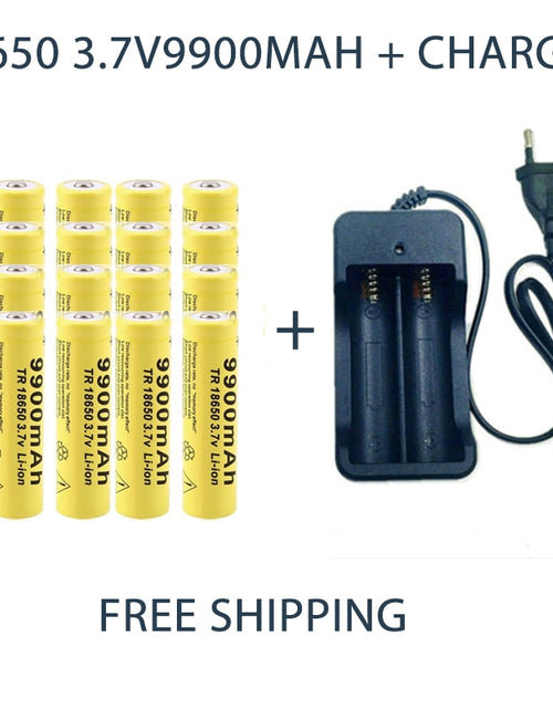 Load image into Gallery viewer, Rechargeable Battery 3.7V 18650 9900mAh Capacity Li-ion Rechargeable Battery For Flashlight Torch Battery+Charger
