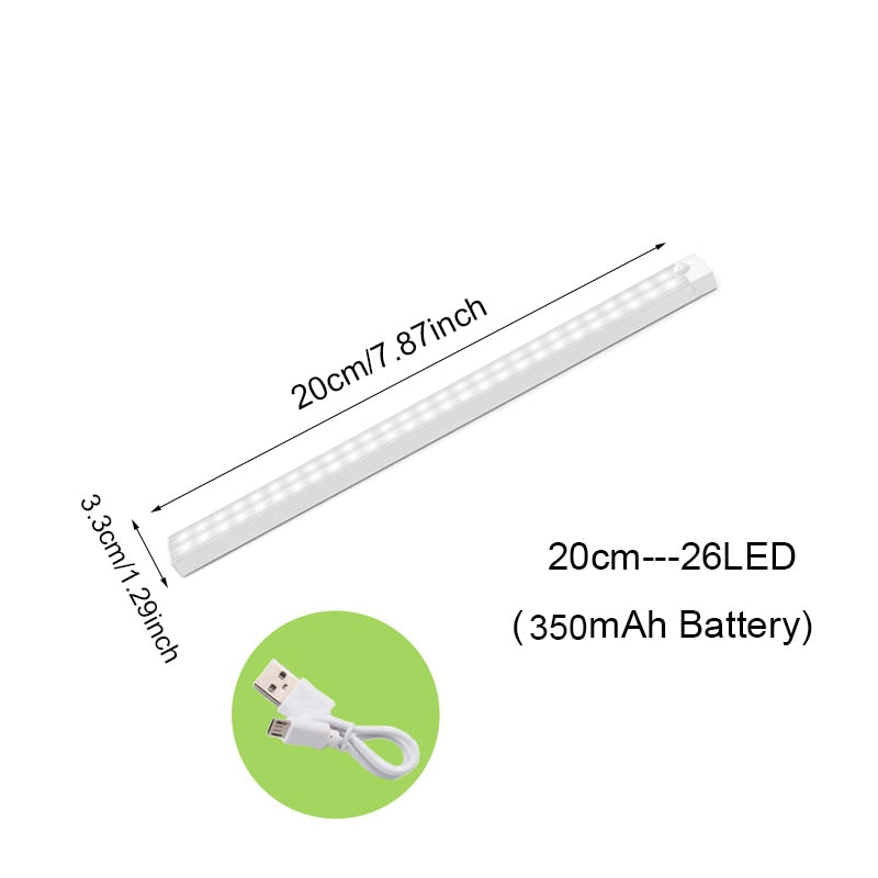 6/10 LED Induction Under Cabinet Light Motion Sensor Closet Night Lamp Battery Powered Magnetic Strip Light For Kitchen Wardrobe